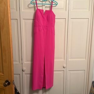 Laundry By Shelly Segal Pink formal dress with front slit